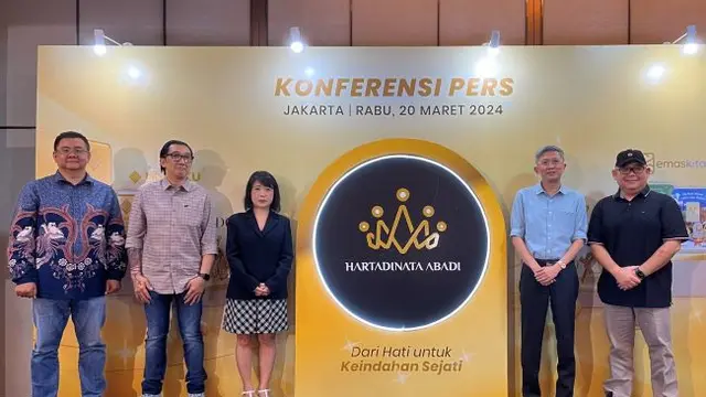 Konferensi Pers Peluncuran Logo Baru Hartadinata Abadi, Rabu (20/3/2024). (Foto: Liputan6.com/Pipit IR)