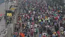 Suasana Car Free Day di kawasan Bundaran HI, Jakarta, Minggu (27/12/2015). Kemeriahan libur akhir tahun dimanfaatkan warga untuk menikmati lengangnya Jakarta. (Liputan6.com/Angga Yuniar)