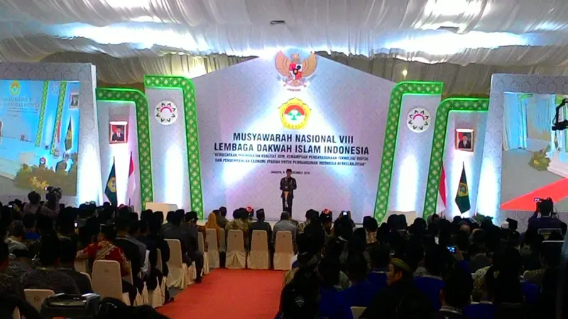 Jokowi saat memberikan pengarahan pada Munas VII LDII di Balai Kartini