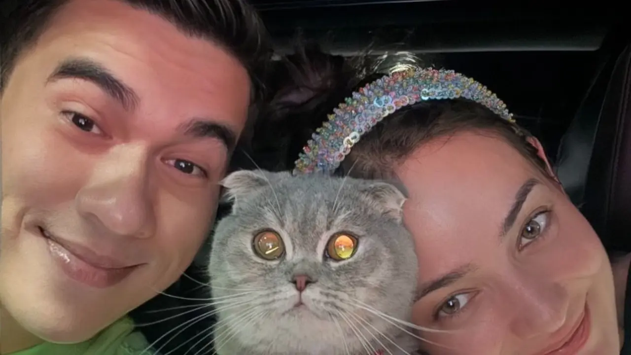 Momen Enzy Storia dan Molen Kasetra membagikan cerita manis bersama seekor kucing betina jenis Scottish Fold bernama Phoebe (Instagram/@enzystoria)