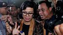 Sri Mulyani tiba di Pengadilan Tipikor pukul 08.45 WIB dan tak memberi komentar apapun pada wartawan, Jumat (2/5/14). (Liputan6.com/Johan Tallo) 
