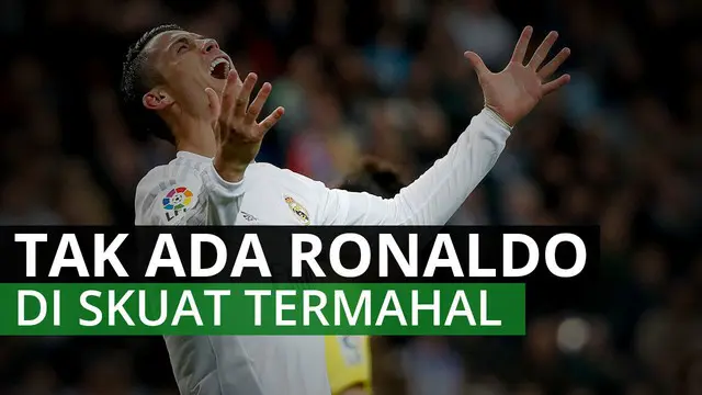 Sang mega bintang Cristiano Ronaldo tidak masuk kedalam skuat termahal di dunia. Siapakah yang menggeser posisinya? 
