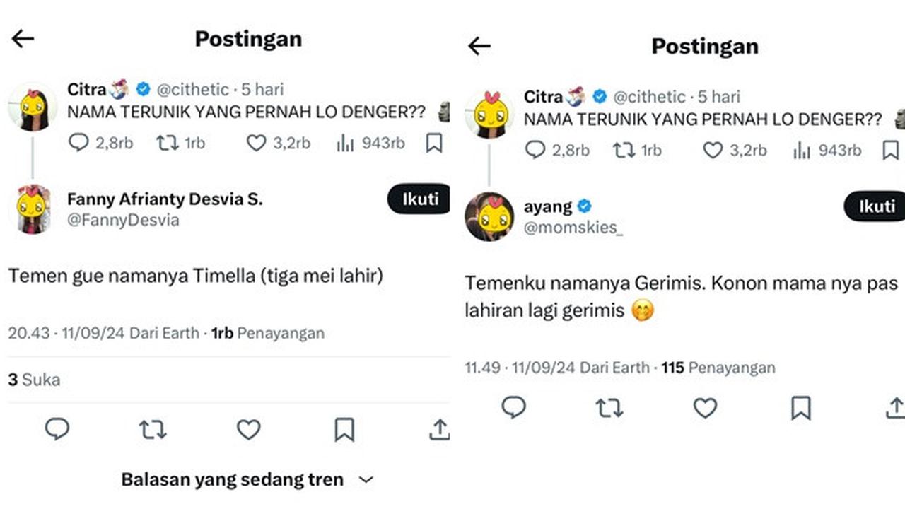 6 Nama Unik Orang Ini Bikin Terheran-heran, Asal Usulnya Tak Terduga