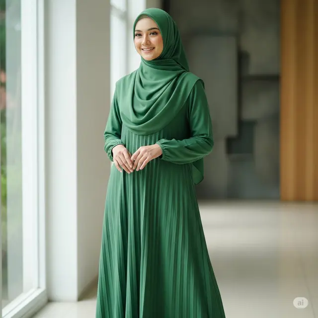 Gamis A-Line Lipit Minimalis