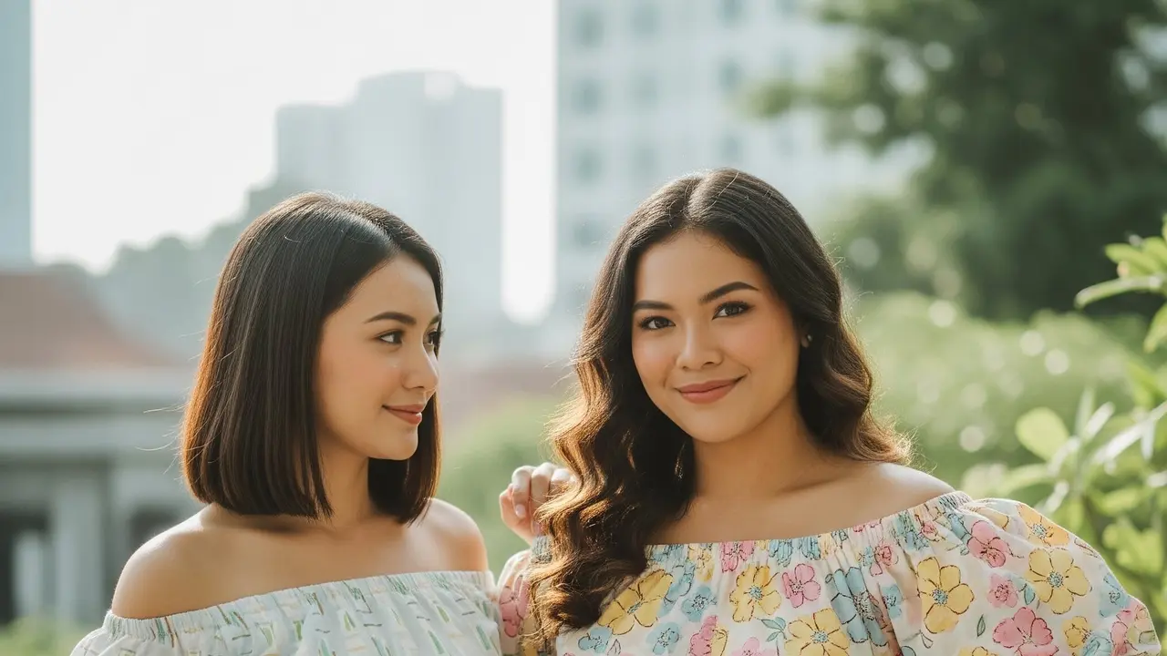 Model Batik Pastel Lengan Sabrina Elegan