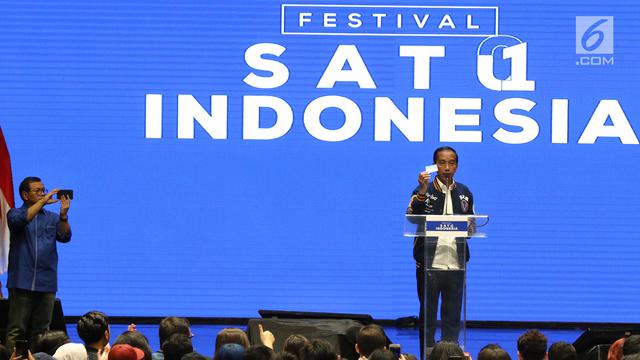 Jokowi Ajak Kaum Milenial Untuk Tidak Golput di Festival Satu Indonesia