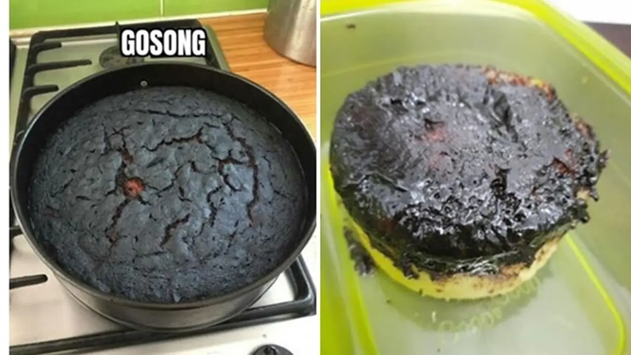 6 Potret Bolu Gosong Ini Tak Sesuai Ekspektasi, Bikin Geleng Kepala