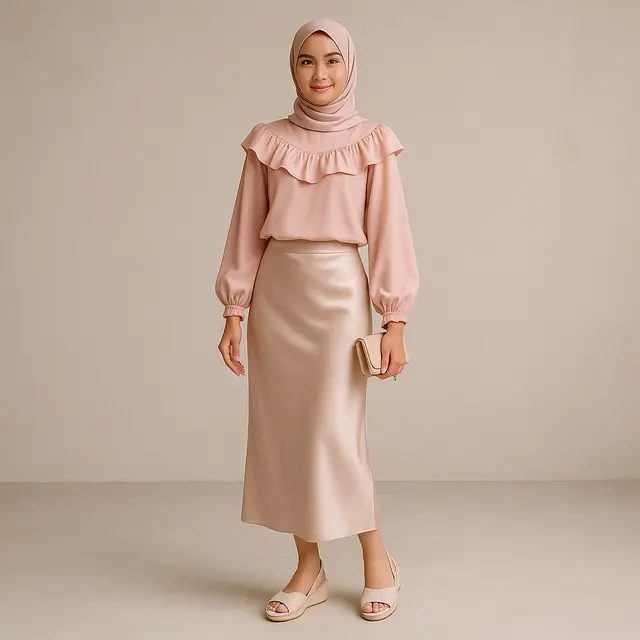 Model Setelan Blouse Panjang dan Rok Span 2025/Ilustrasi gambar oleh AI