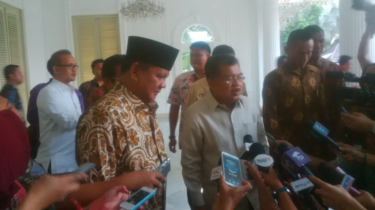 Prabowo Temui JK di Istana Wapres