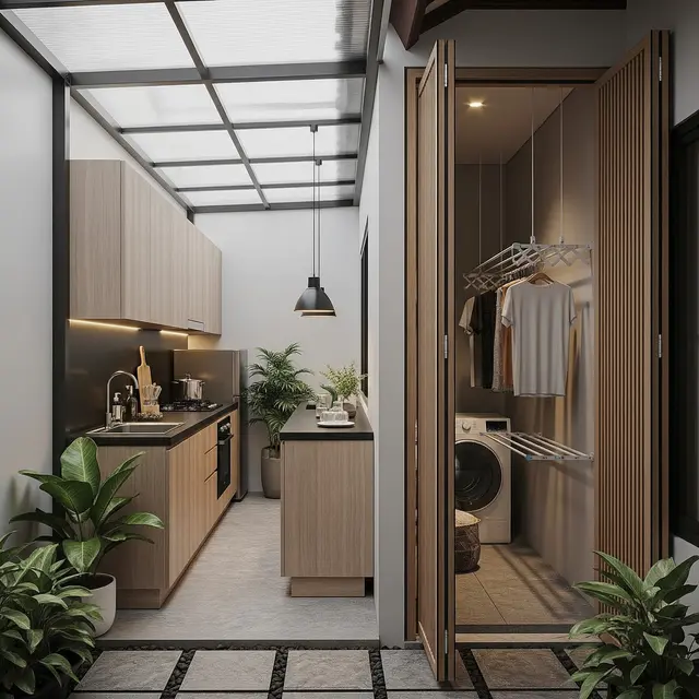 Model Dapur dan Jemuran Kecil Samping Rumah
