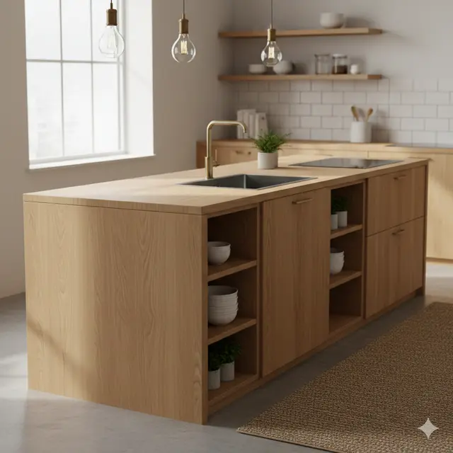 Model Meja Dapur Minimalis dari Kayu
