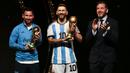 Penghormatan terus mengalir untuk Lionel Messi setelah kemenangan Argentina di Piala Dunia. (AP Photo/Jorge Saenz)