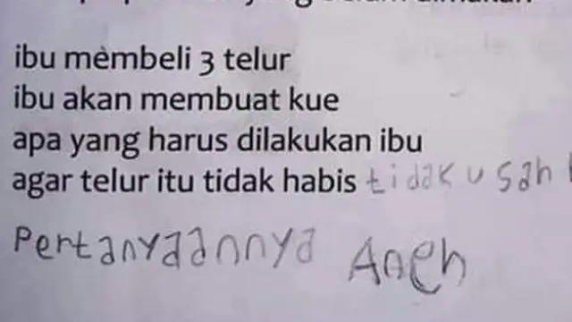 Jawaban soal MTK viral