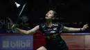 Di awal set kedua, Putri Kusuma Wardani kembali melaju dengan keunggulan 5-2 atas Sung Shuo Yun. Tampak dalam foto, pebulu tangkis tunggal putri Indonesia, Putri Kusuma Wardani saat beraksi melawan wakil Taiwan, Sung Shuo Yun, pada babak 32 besar Indonesia Masters 2026 di Istora Gelora Bung Karno, Senayan, Jakarta, Rabu (21/1/2026) malam. (Bola.com/Abdul Aziz)