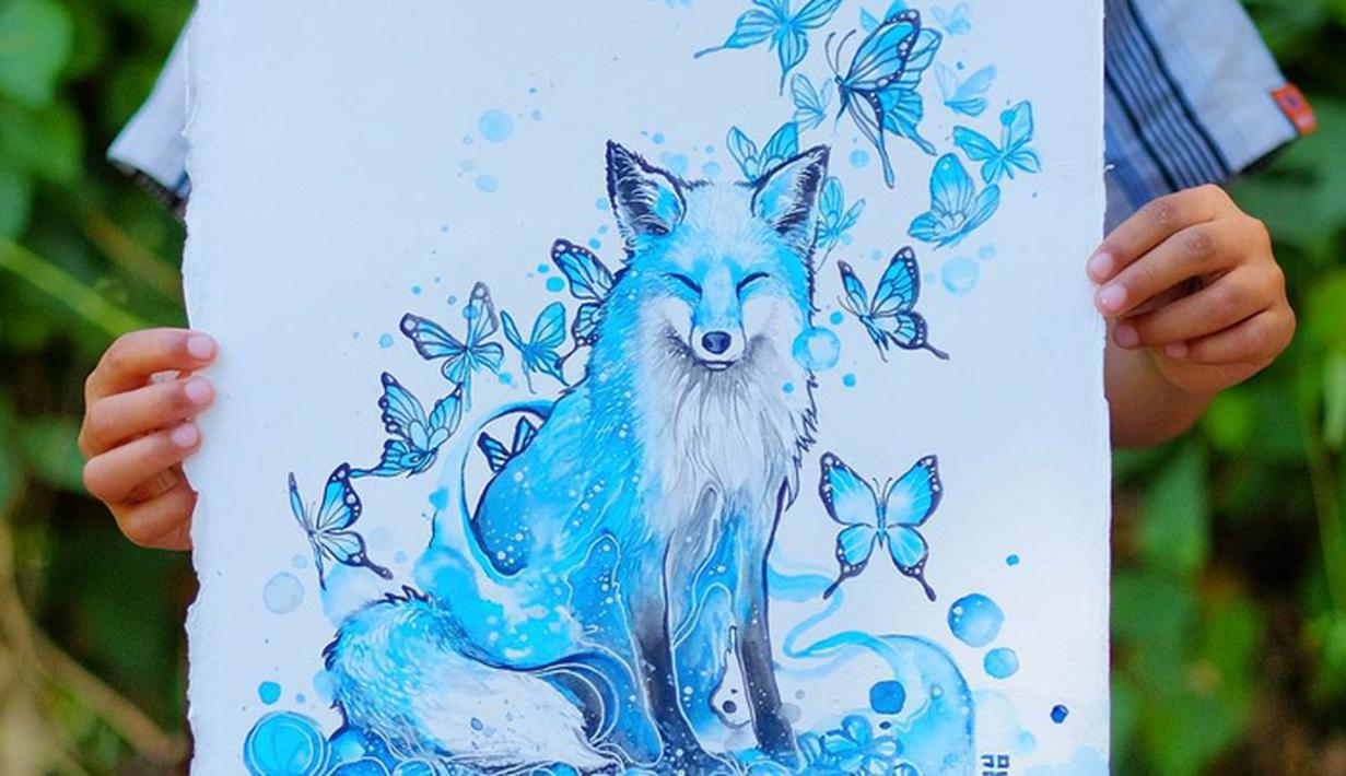 Hanya Dengan Cat  Air  Pria Ini Buat Ilustrasi Gambar  Hewan  