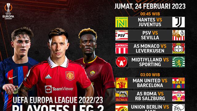 Jadwal Live Streaming Liga Europa 2022/2023 Babak 16 Besar Leg Kedua di Vidio