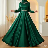 Model Long Dress Muslim Satin Silk yang Lagi Tren Tahun Ini (Gemini AI)