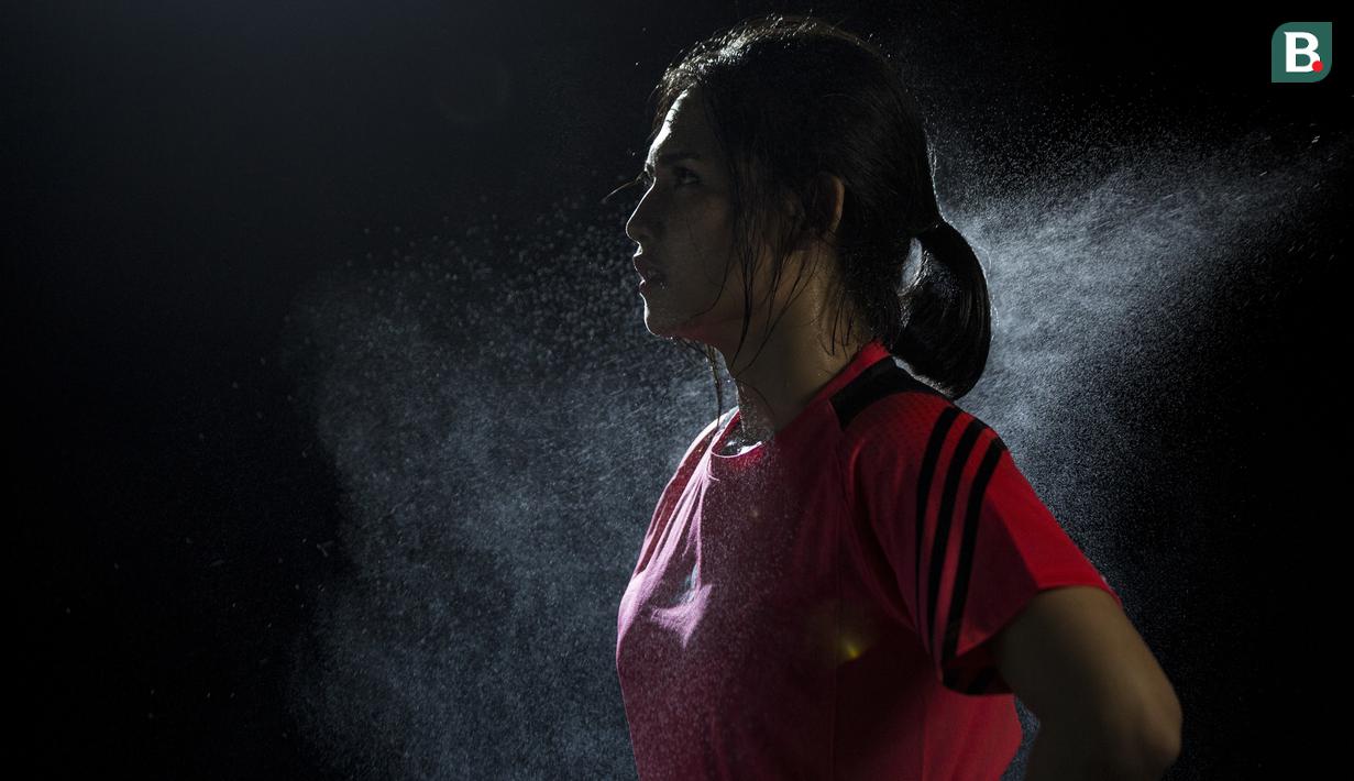 Karateka Indonesia, Ceyco Georgia, berpose saat berada di Tatsujin MMA South Quarter, Jakarta, Kamis (21/7/2018). Dirinya merupakan salah satu karateka yang akan turun pada Asian Games XVIII. (Bola.com/Vitalis Yogi Trisna)