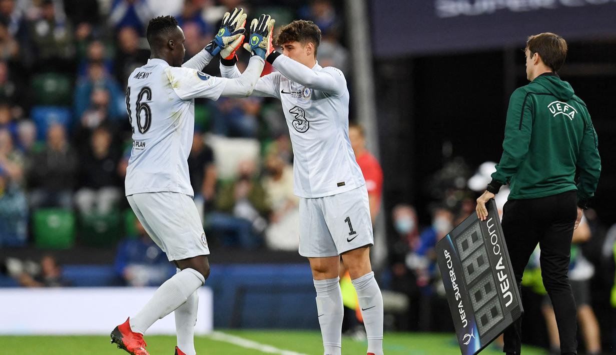 Kiper asal Spanyol itu baru masuk bermain di menit ke-119 menggantikan Edouard Mendy yang sebenarnya bermain baik. (Foto: AFP/Paul Ellis)