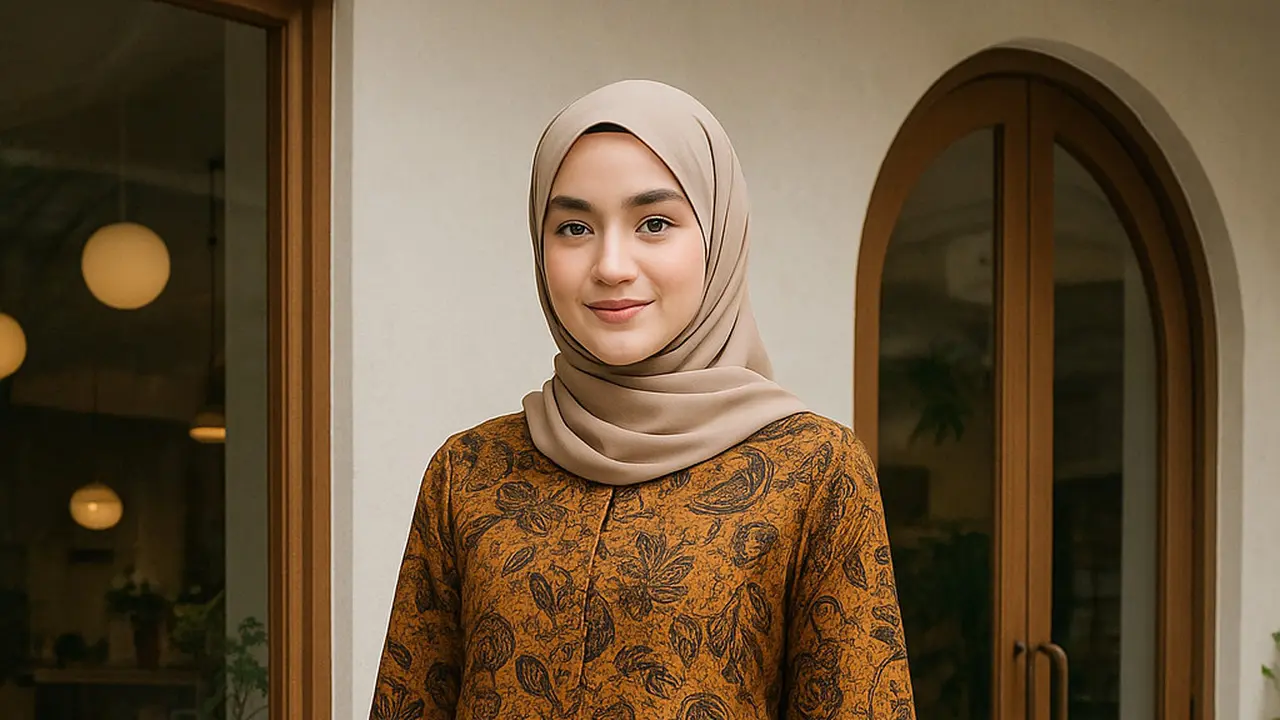 Atasan Batik dengan Rok Plisket