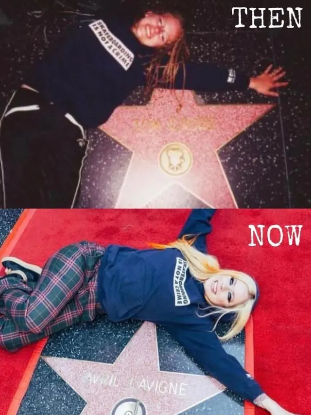 Avril Lavigne Mengulang Tampilannya Semasa Remaja saat Raih Hollywood Walk of Fame