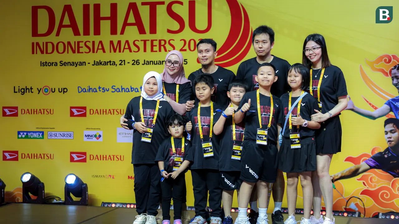 Mohammad Ahsan dan Hendra Setiawan dalam  Moment of Honor The Daddies di Indonesia Masters 2025