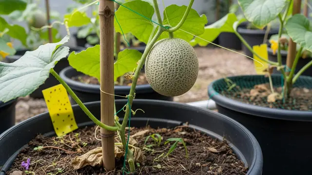 cara menanam melon di pot halaman rumah