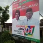 Baliho Pasangan Calon Presiden dan Wakil Presiden nomor urut 01, Jokowi-Ma'ruf Amin menjadi korban vandalisme. (Liputan6.com/Dian Kurniawan)