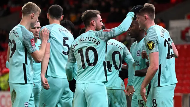 Hasil Piala FA: Brighton and Hove Albion Menang Tipis di Kandang Stoke City