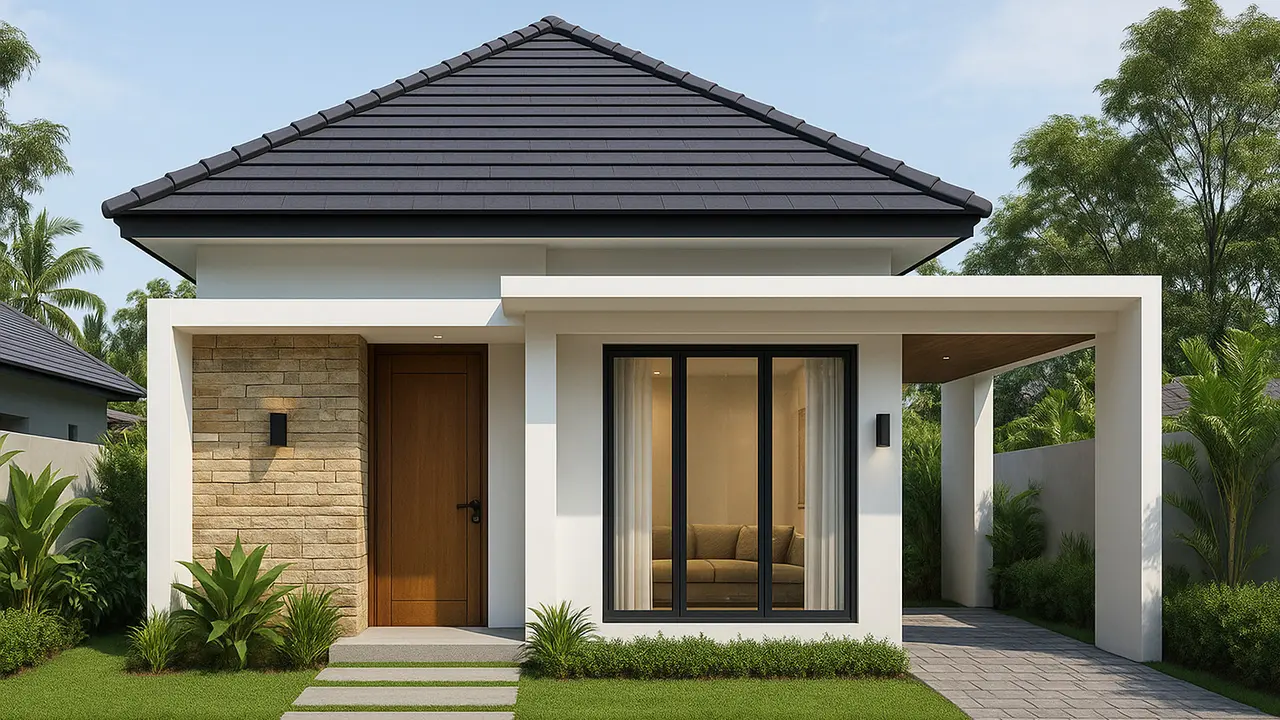 Model Rumah Ukuran 6x9 Dengan Gaya Modern/Ilustrasi gambar oleh AI
