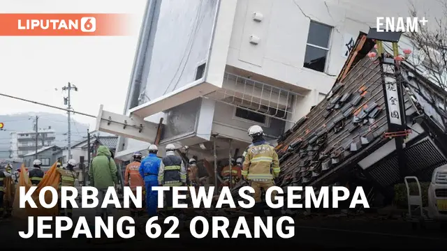 Korban Tewas Gempa Jepang Jadi 62 Orang, Tim Penyelamat Masih Mencari Korban Selamat