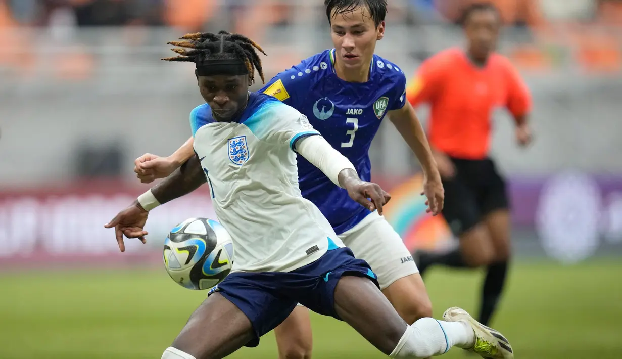 Timnas Inggris U-17 sempat membuat gol penyeimbang. (AP Photo/Dita Alangkara)