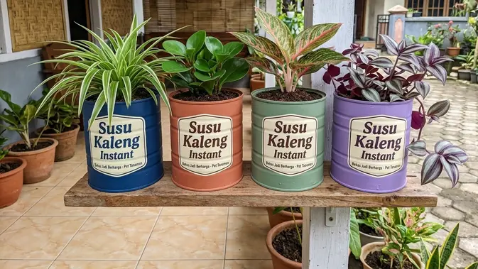 Sulap Kaleng Susu Bekas Jadi Pot Tanaman Estetik untuk Hunian