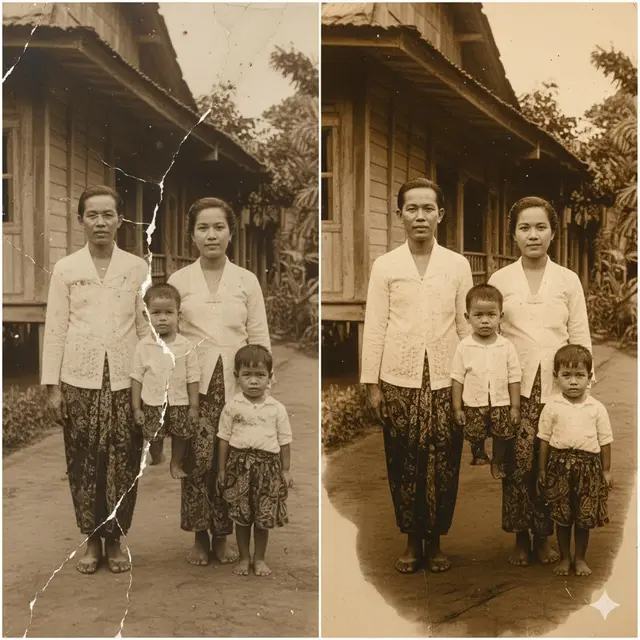 Contoh Prompt AI Edit Foto Lama yang Rusak