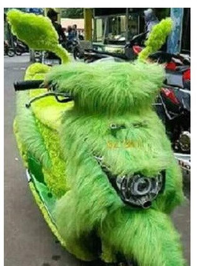 6 Potret Motor Berbulu Ini Jadi Pusat Perhatian di Jalan Raya, Nyentrik