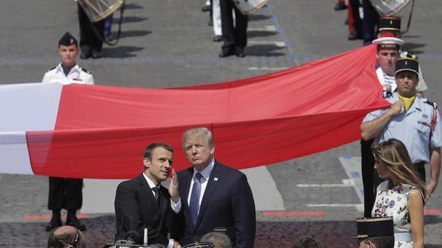 Presiden Prancis Emmanuel Macron dan Presiden Amerika Serikat Donald Trump (AP)