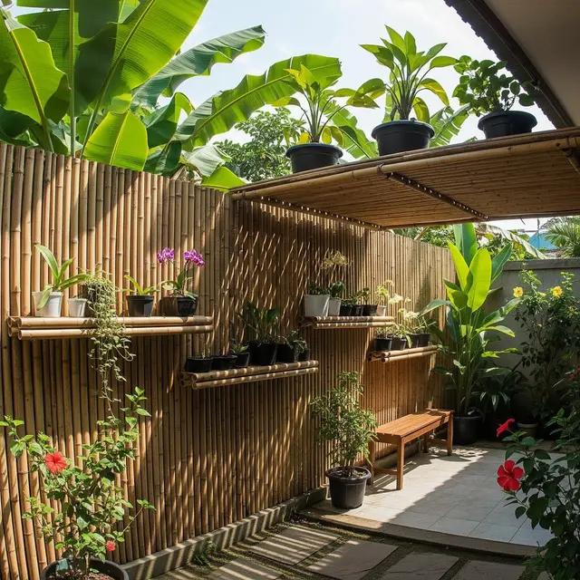 9 Inspirasi Pagar Bambu Multifungsi untuk Kebun Sekaligus Peneduh Halaman