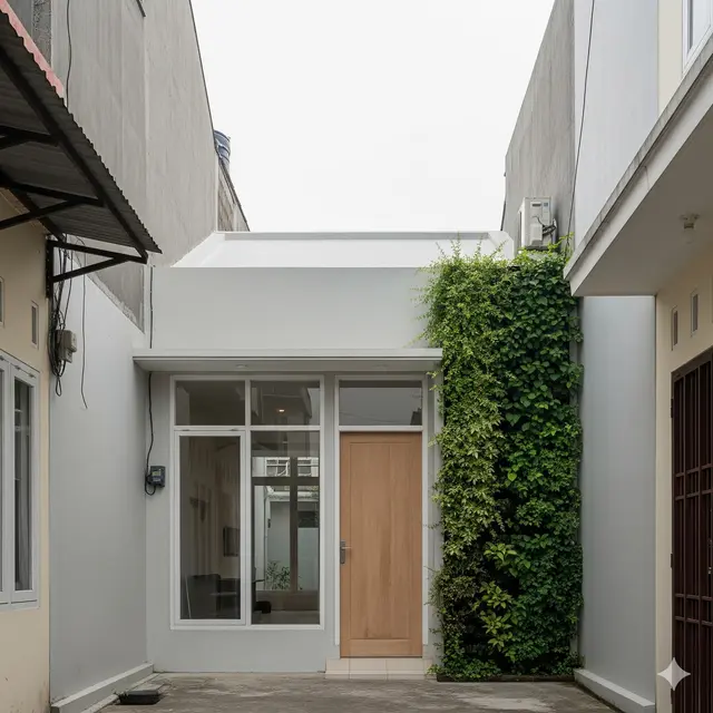 Desain Inovatif Rumah Ukuran 6x9 di Lahan Sempit dalam Gang. Gemini
