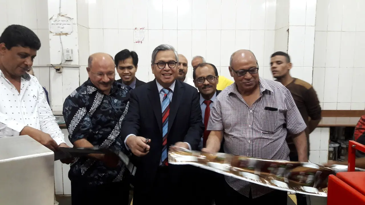 Peresmian kembali pabrik pengolahan kopi di Mesir. (Dokumentasi KBRI Kairo)