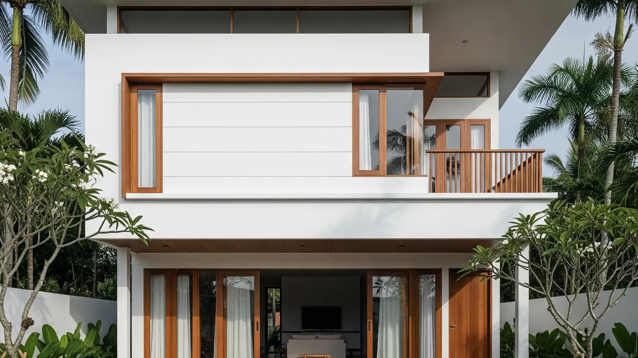 Desain Rumah Kecil tapi Luas dengan Atap Rata dan Langit-Langit Terbuka