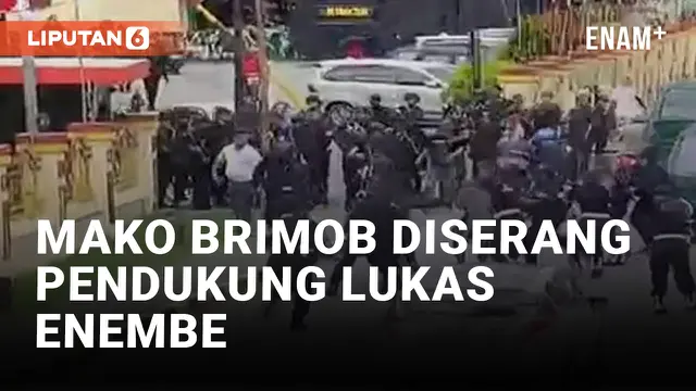 Detik-detik Mako Brimob Diserang Pendukung Lukas Enembe