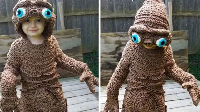 Wanita Ini Buat Kostum Halloween dari Bahan Rajut, 6 Potretnya Keren Banget