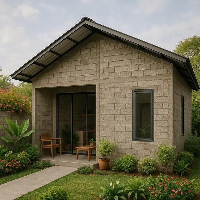 Model Rumah Sederhana Minimalis dari Batako Tanpa Plester 1 Lantai