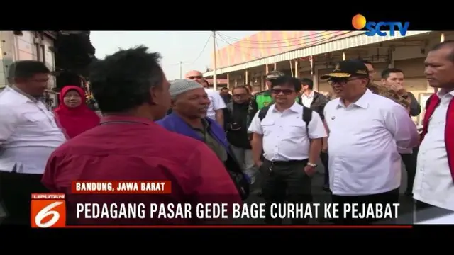 Dua hari pascakebakaran, pedagang Pasar Induk Gede Bandung curhat saat didatangi Wakil Wali Kota Bandung.