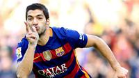 Penyerang Barcelona asal Uruguay, Luis Suarez. (AFP/Pau Barrena)
