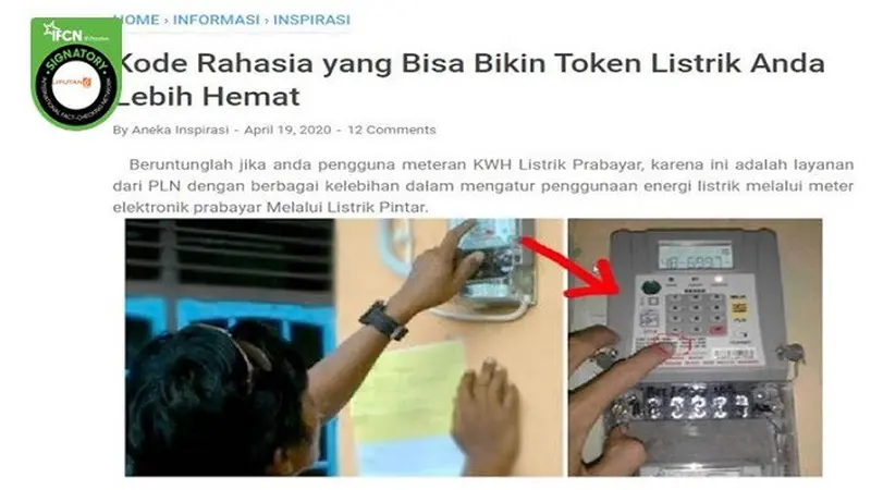 Gambar Tangkapan Layar Berita Tentang Pembayaran Tagihan Listrik