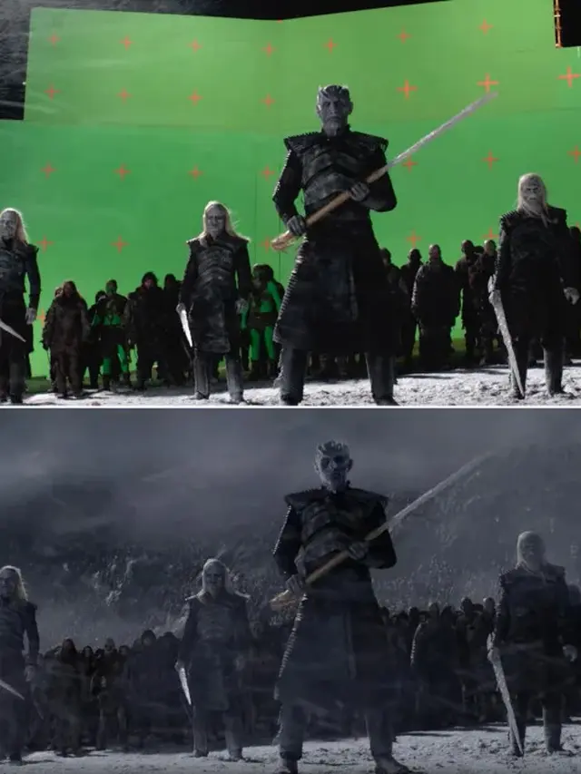 Proses syuting Game of Thrones memanfaatkan teknik chroma key atau green screen.