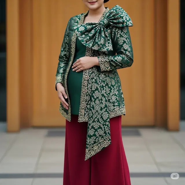Kebaya dengan Detail Bow Knot