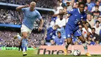 Manchester City dan Chelsea sama-sama berhasil meriah kemenangan di pekan keempat Liga Inggris pada Minggu (28/08/2022) malam WIB. Hasil tersebut tak lepas dari penampilan cemerlang para penyerang anyar mereka, yaitu Erling Haaland dan Raheem Sterling. (Foto Kolase: AP/PA/Nick Potts dan AFP/Carlos Jasso)