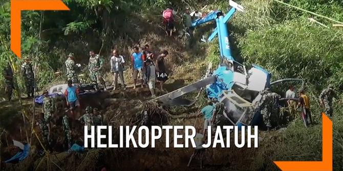 VIDEO: Helikopter Jatuh di Tasikmalaya Segera Dievakuasi